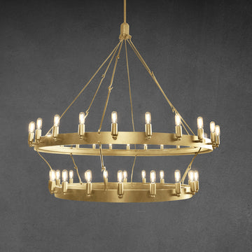 Caminy Vintage Filament Two-Tier Chandelier 38"