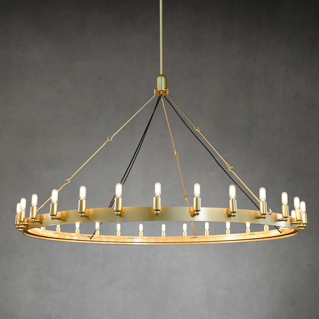Caminy Vintage Filament Round Chandelier 63"