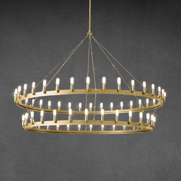 Caminy Vintage Filament Two-Tier Chandelier 71"