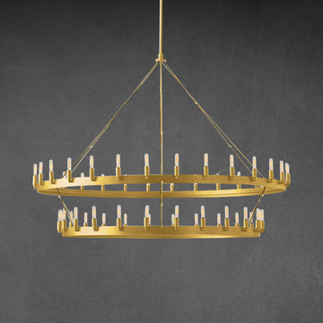 Caminy Vintage Filament Two-Tier Chandelier 63"