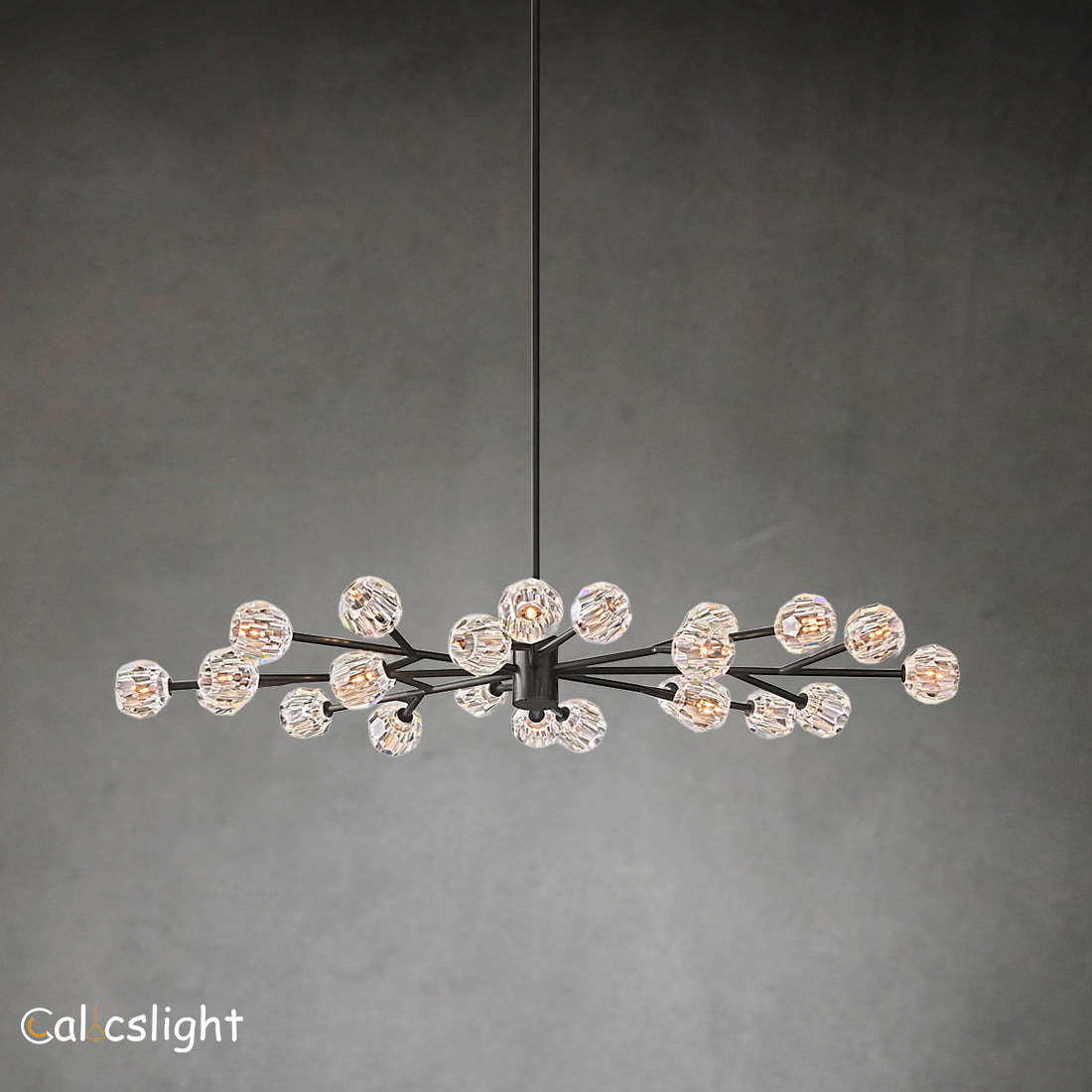 Bille De Crystal Ball  Oval Chandelier 72″  24-Lights