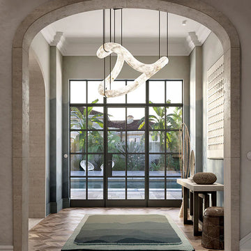 Oslo Infinity Symmetrical Entryway Alabaster Pendant Chandelier