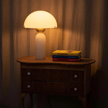 Alabaster white marble table lamp