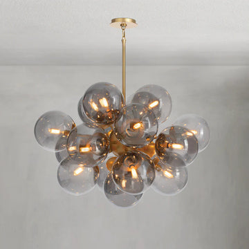 Mandoza Brass Smoked Glass Chandelier