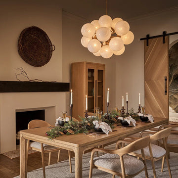 Mandoza Nickel Glass Chandelier