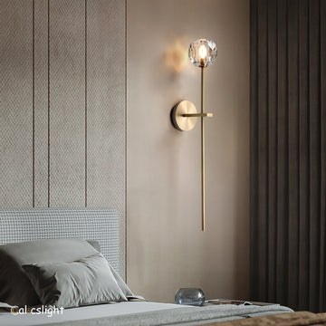 Bille De Clear Crystal Ball Wall Sconce 28"H
