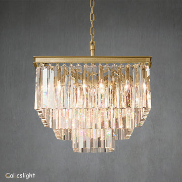 Reis Crystal Multi-Layer Square Chandelier 22" 34" 47"