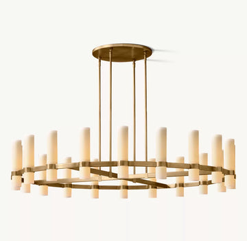 Ravelle Milk Glass Round Chandelier 60"