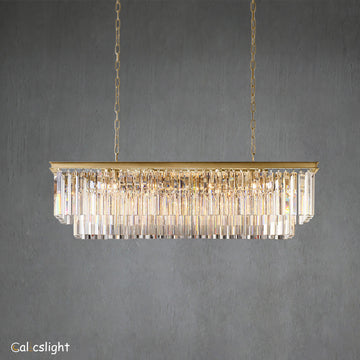 Rhys Crystal 2-Layer Rectangle Chandelier 39" 49" 59"