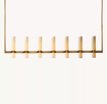 Ravelle Milk Glass Linear Chandelier 59"