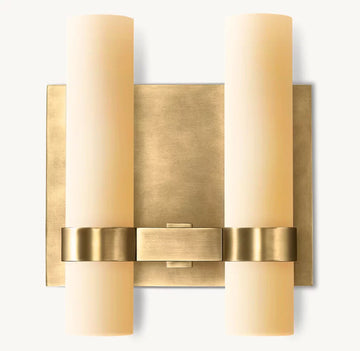 Ravelle Milk Glass Double Wall Sconce