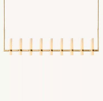 Ravelle Milk Glass Linear Chandelier 71"