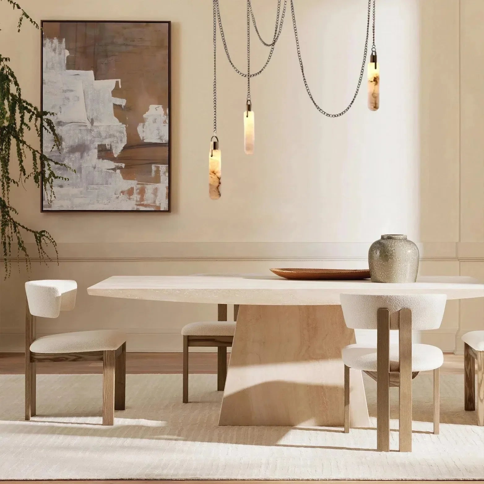 Alabaster Flint 3 Light LED Multi-Drop Pendant – Calicslight