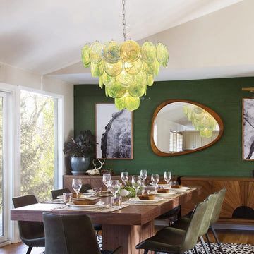 Murano Disc Chandelier 27.6″ Green