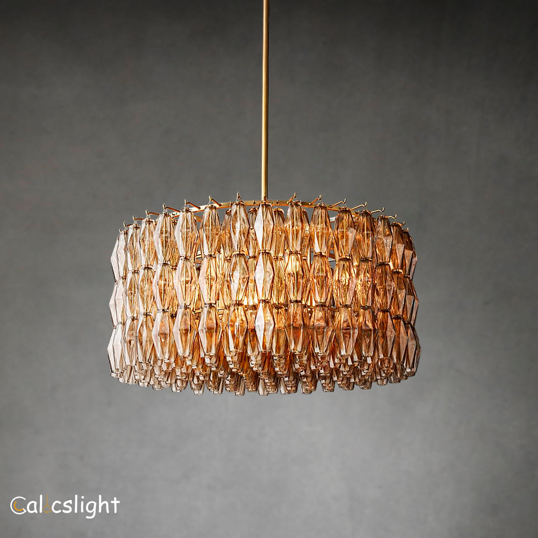 Chavelle Glass Tiered Round Chandelier D 37"