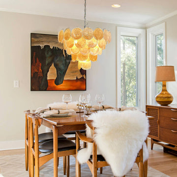 Murano Disc Chandelier 27.6″ Gold