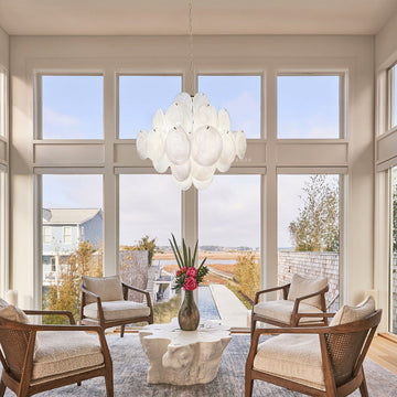 Murano Disc Chandelier 19.7″ White Disks