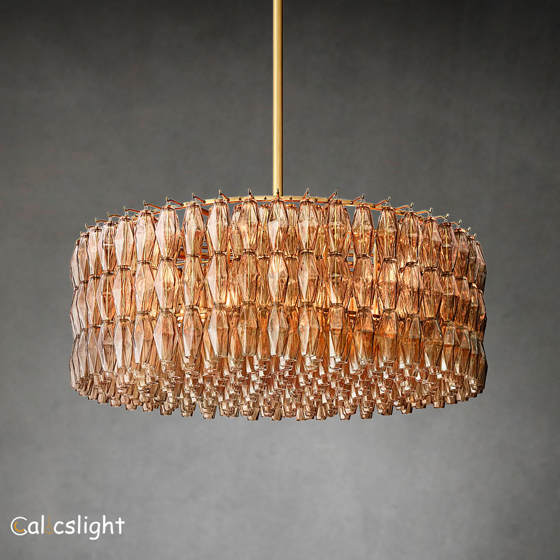 Chavelle Glass Tiered Round Chandelier D 47"