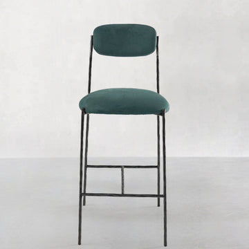 Thaddeus Green Fabric Bar Stool