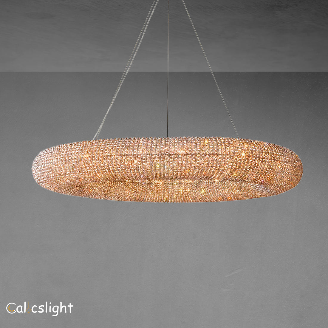 Halo Crystal Aperture Round Chandelier D72"
