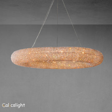 Halo Crystal Aperture Round Chandelier D72"