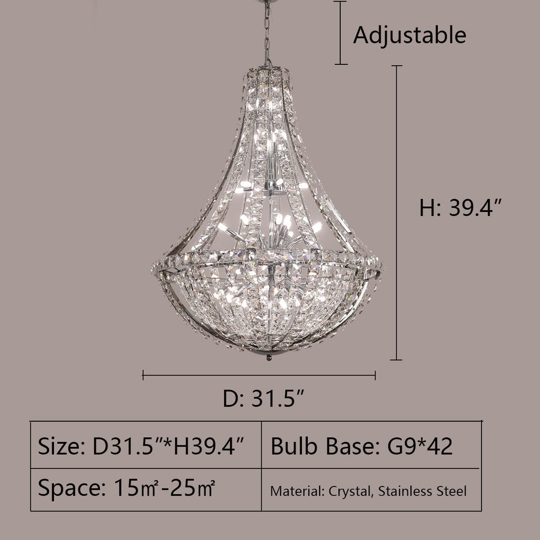 Extra Large Luxury and Elegant Crystal Chandelier for Living Room/Staircase/Foyer/Villa/Duplex Hall