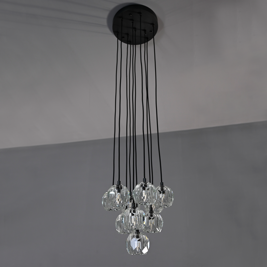 Boule De Crystal Ball Cluster Chandelier 14"