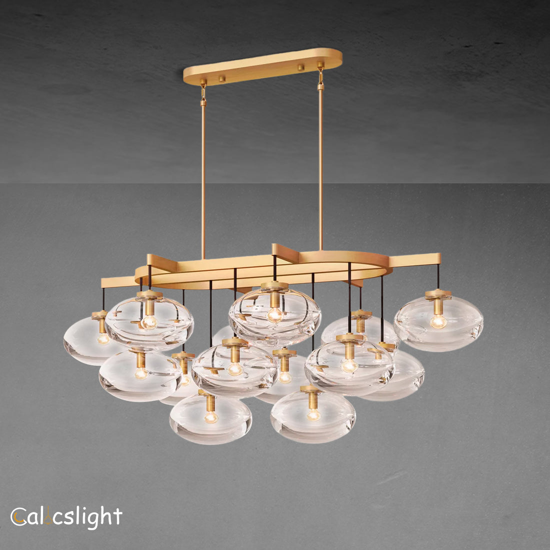 Cabrelle Glass Glass Linear Chandelier 54"