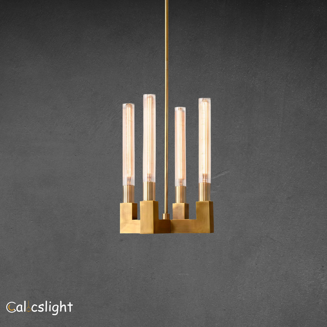 Candlestick Brass Pendant  12"