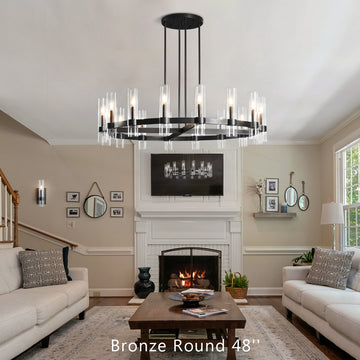 Ravelle Glass Round Chandelier 48"