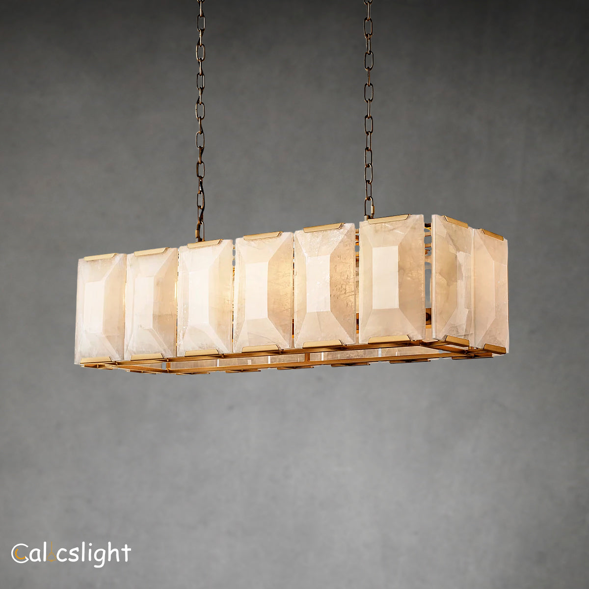 Harlow Calcite Rectangular Chandelier 42"