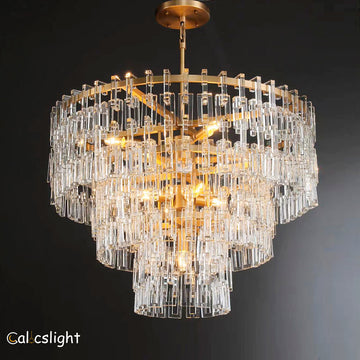 Marvella Tier K9 Crystal Round Chandelier 48"