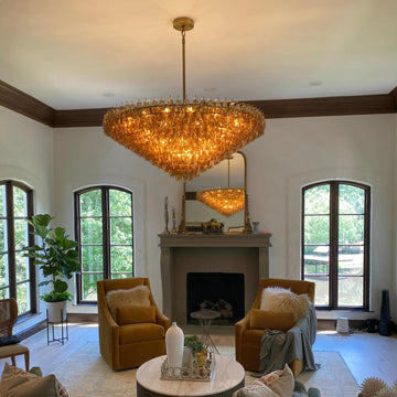 Chavelle Glass Tiered Round Chandelier 61"