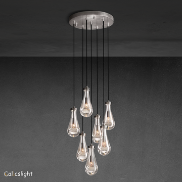 Raindrop Glass Round Chandelier 18"