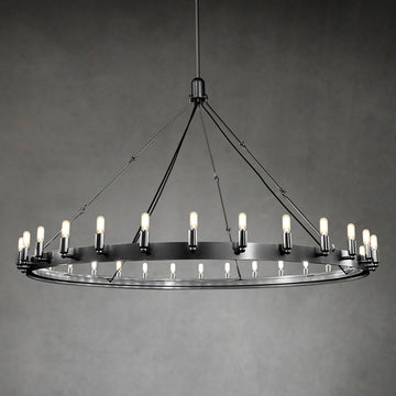 Caminy Vintage Filament Round Chandelier 63"