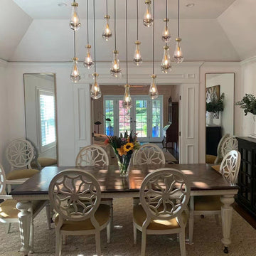 Raindrop Glass Linear Chandelier 54"
