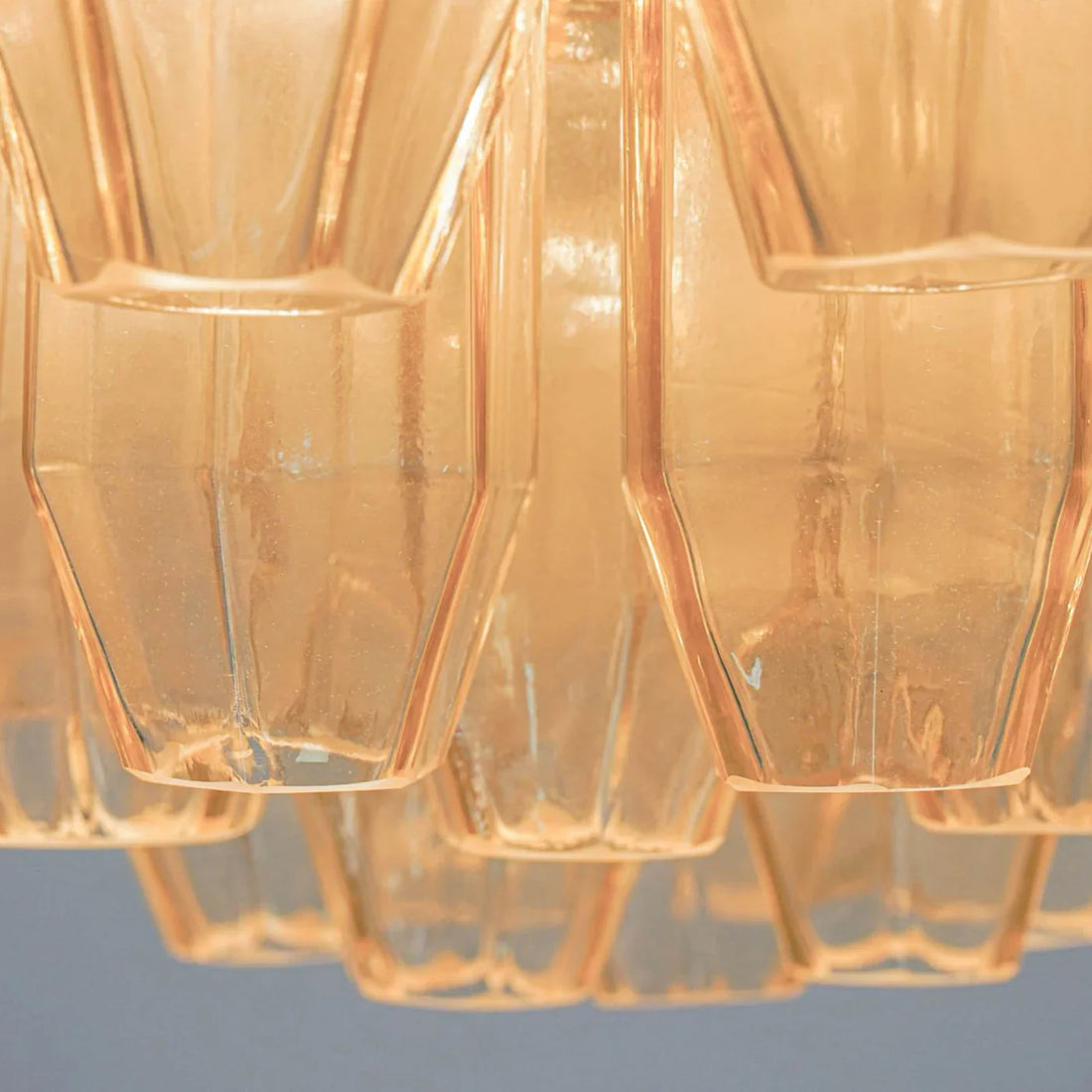 Prismatico 91 Elements Amber Compact Glass Chandelier 25"