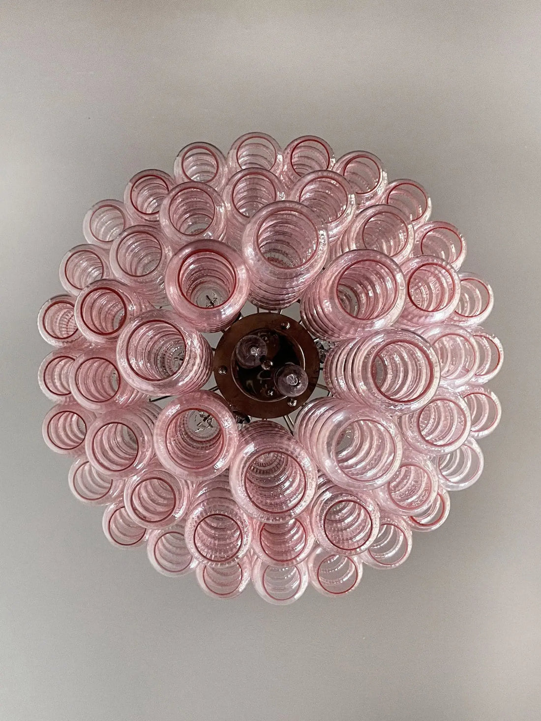 Murano Chandelier – Curva – Rosa – 48 tubes