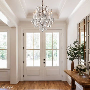 Rocaille Iron & Crystal Round Chandelier 18"