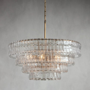 Ghiaccios 4-Tier Glass Round Chandelier 36"D