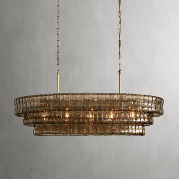 Ghiaccios Glass Oval Chandelier 54"W/65"W