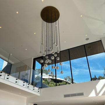 Bille De Crystal Round Cluster Chandelier 60"
