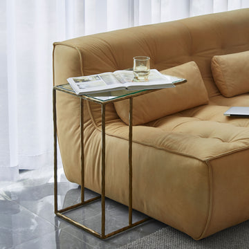 Thaddeus Glass C-Shaped Side Table