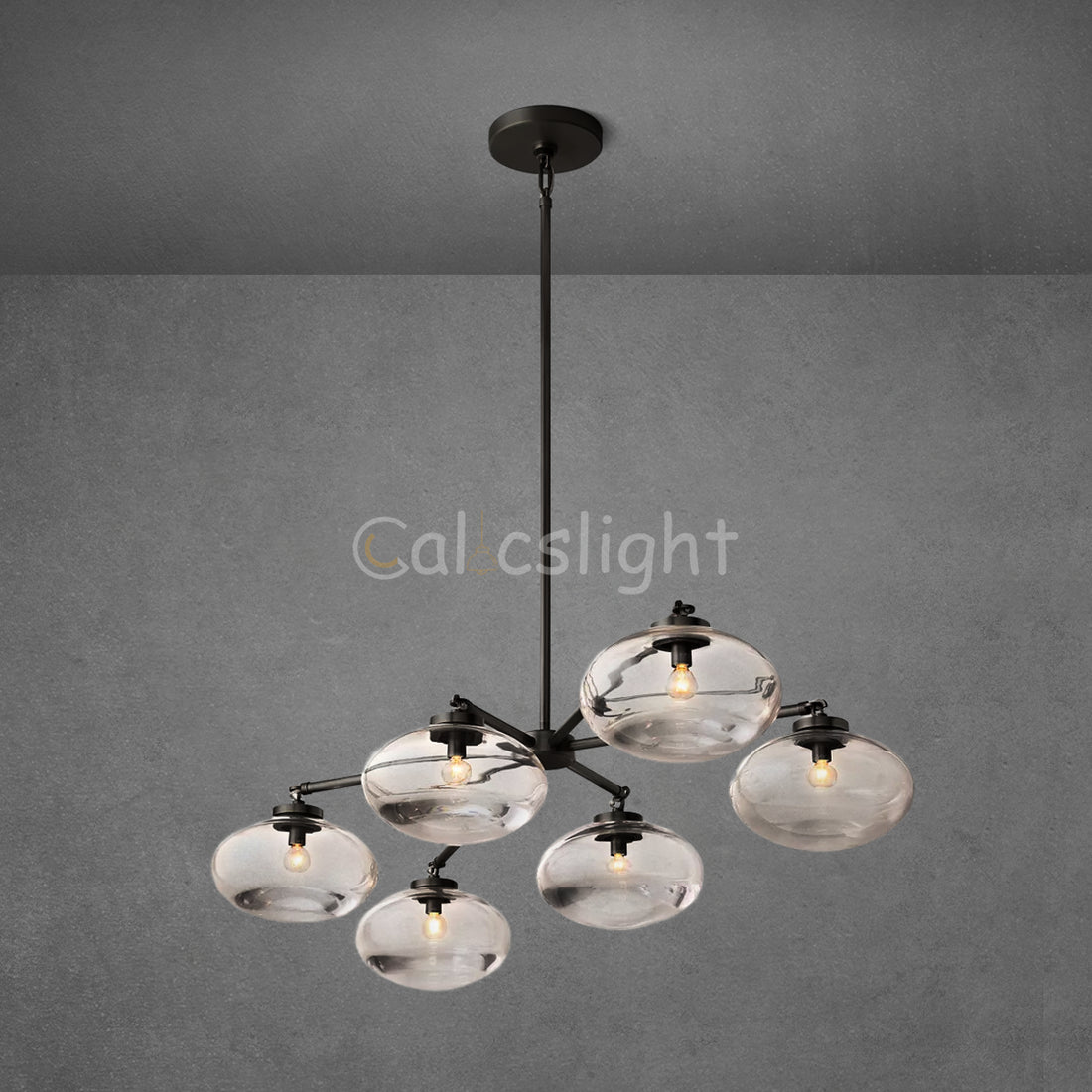 Cabrelle Clear Glass Mobile Linear Chandelier 60"