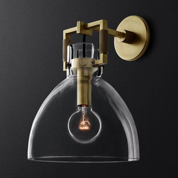 Machinist Glass Cloche Sconce
