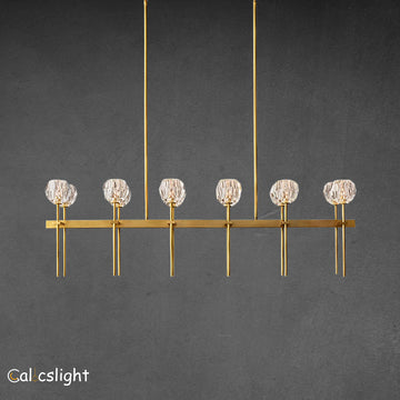 Boule De Cristal Clear Glass Double Linear Chandelier 60"