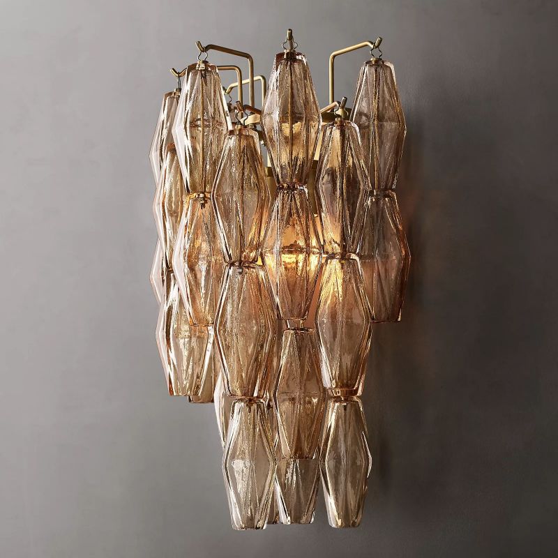 Chavelle Glass Tiered  Short Wall Sconce