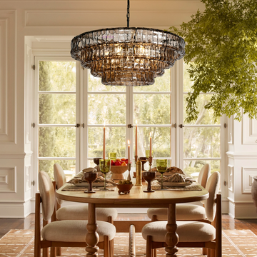 Ghiaccio Glass Round Chandelier 24" 36" 48" 60"