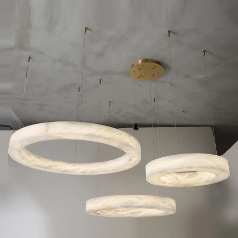 Rivage Alabaster Round Chandelier 60"