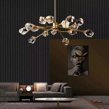 Irene Faceted Oval Chandelier For Living Room